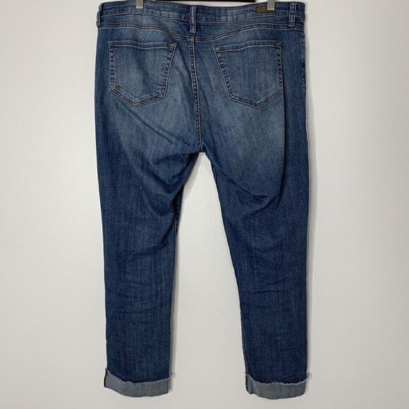 Kut From The Kloth Ankle Straight Leg Rolled Cuff Denim Blue Jeans Sz 14 - Picture 6 of 11